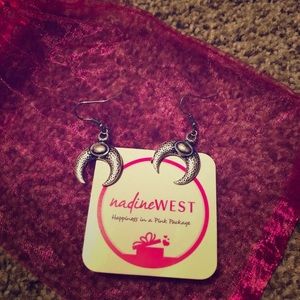 Silver moon earrings